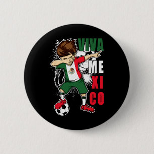 Viva Mexico Mexican Soccer Boy Independence Day Fl 2 Inch Round Button