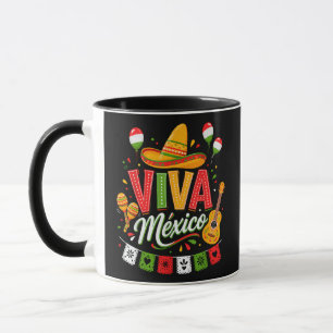 Viva Mexico Mexican Sombrero Maracas Mug