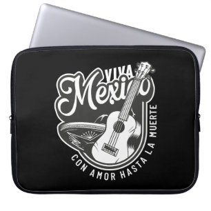 Viva Mexico Party With My Guitar Laptop Sleeve