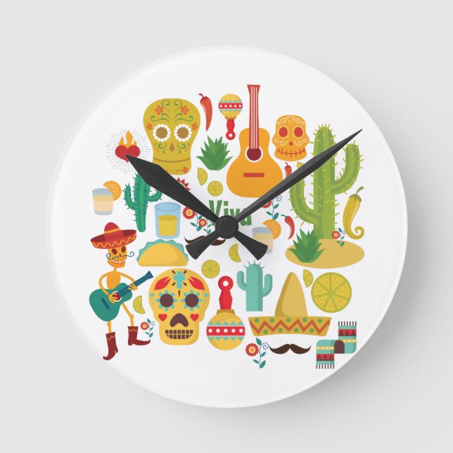 viva mexico round clock (Front)