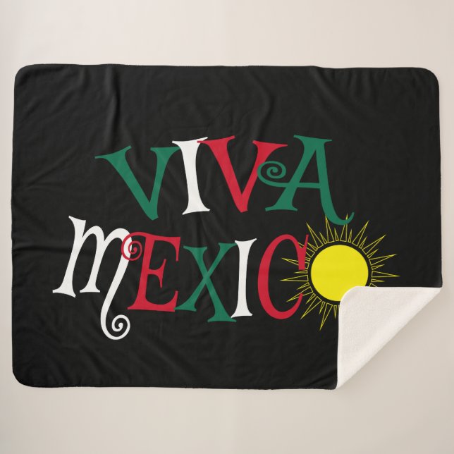 Viva Mexico Sherpa Blanket (Front (Horizontal))