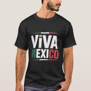 Viva Mexico Shirt with Distressed Mexican Flag Col