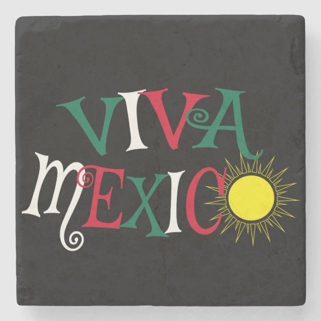 Viva Mexico Stone Coaster (Front)