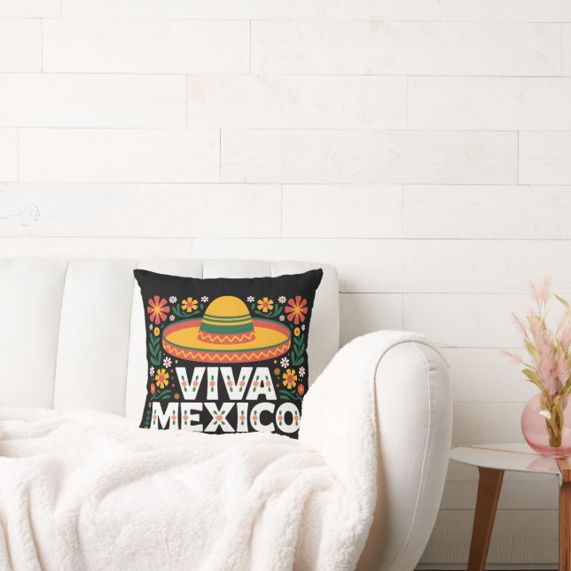 Viva Mexico Throw Pillow (Couch)