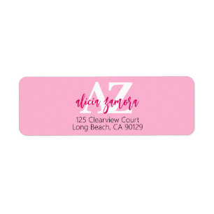 Viva Modern Magenta Bold Stylish Return Address