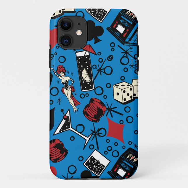 Viva Vegas Casino Retro Gambling Design Case-Mate iPhone Case (Back)