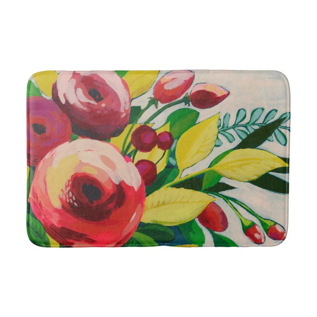 Vivacious Blooms Bath Mat (Front)