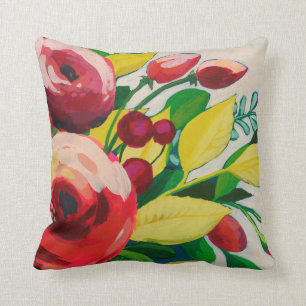 Vivacious Blooms Throw Pillow