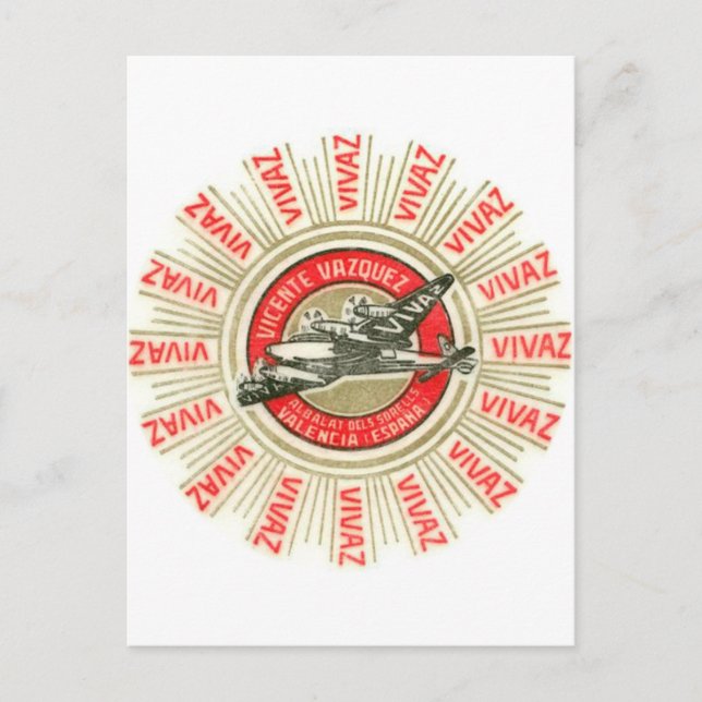 VIVAZ Airplane Postcard (Front)