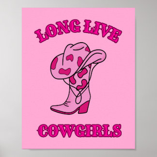 Vive Cowgirls Pink Preppy Poster