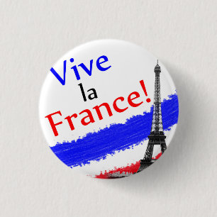 Vive la France! 1 Inch Round Button