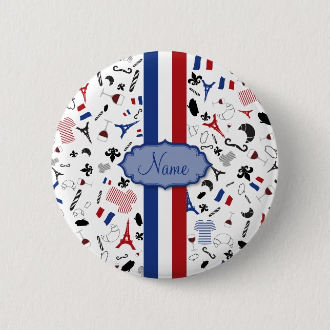 Vive la France 2 Inch Round Button (Front)