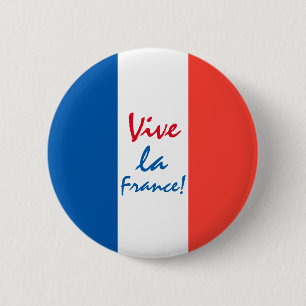 Vive La France French Flag Customizable 2 Inch Round Button