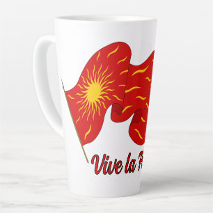 Vive la France! Red Oriflamme with Sun Latte Mug