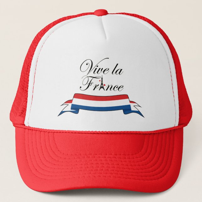 Vive la France Typography Trucker Hat (Front)