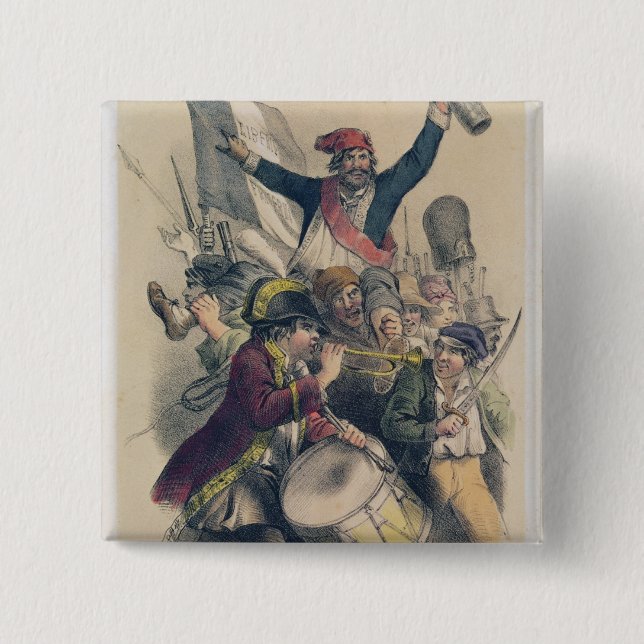 Vive la Republique, 1848 2 Inch Square Button (Front)