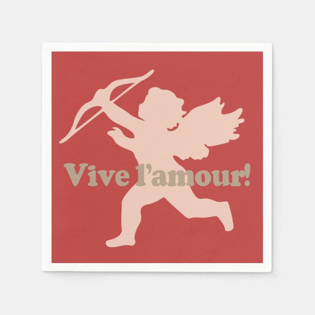 Vive L'amour Cupid paper napkins (Front)
