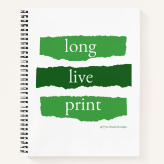 Vive le cahier à spirale imprimé en vert