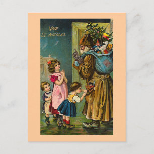 "Vive St. Nicolas" Vintage French Postcard