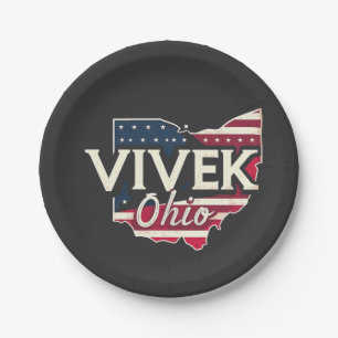 Vivek Ohio 2026 Governor Republican American  Paper Plate