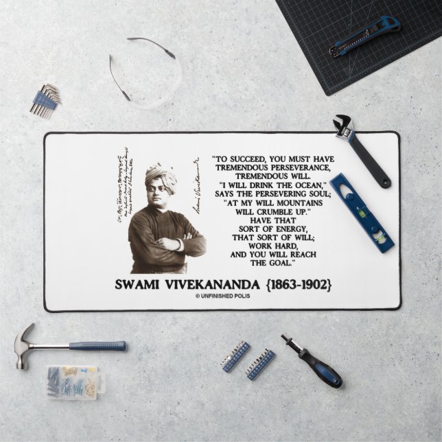 Vivekananda To Succeed Have Perseverance Will Goal Desk Mat (Workstation)