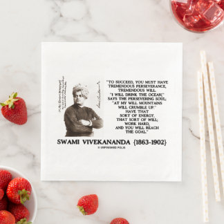Vivekananda To Succeed Have Perseverance Will Goal Napkin