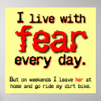 Vivez Avec Fear Dirt Bike Motocross Poster