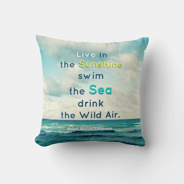 VIVEZ DANS LE COUSSIN D'EMERSON DE CITATION DE MER (Recto)