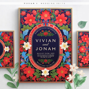 VIVIAN I - Colourful Floral Wedding Invitation