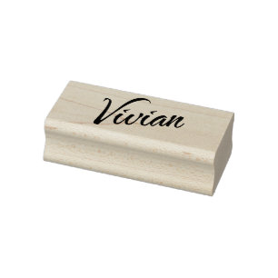 Vivian name cursive decorative script font  rubber stamp