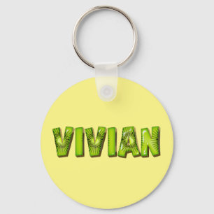 Vivian Name Kiwi Design Key Fans Keychain
