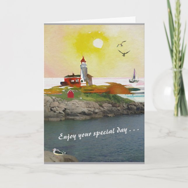 Vivian's Shop - The Lighthouse Birthday Card (Front)