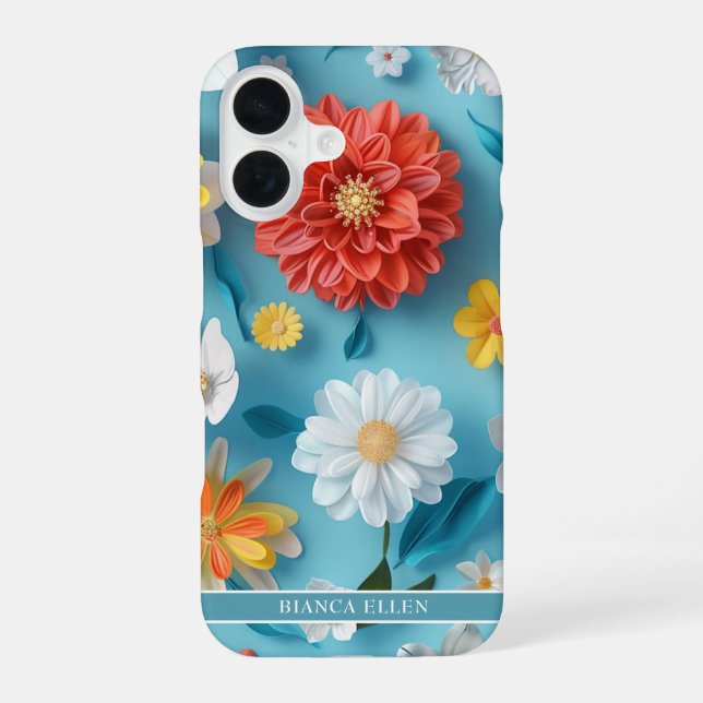 Vivicious Flowers iPhone 16 Case (Back)