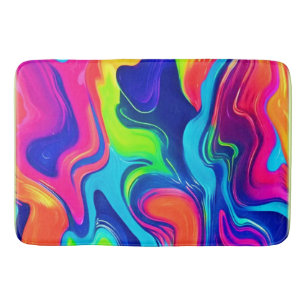 Vivid Abstract Colour Waves Art Bath Mat