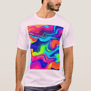 Vivid Abstract Colour Waves Art T-Shirt