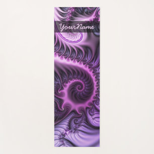 Vivid Abstract Cool Pink Purple Fractal Art Name Yoga Mat