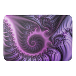 Vivid Abstract Cool Pink Purple Fractal Art Spiral Bath Mat