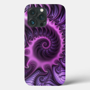 Vivid Abstract Cool Pink Purple Fractal Art Spiral iPhone 13 Pro Case