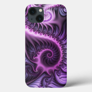 Vivid Abstract Cool Pink Purple Fractal Art Spiral iPhone 13 Case