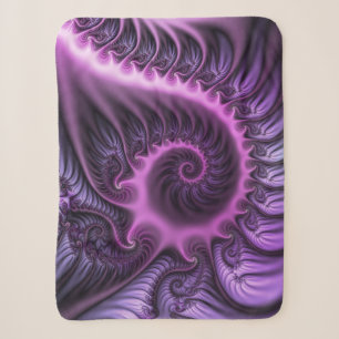 Vivid Abstract Cool Pink Purple Fractal Art Spiral Sherpa Blanket