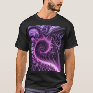 Vivid Abstract Cool Pink Purple Fractal Art Spiral T-Shirt