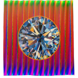 Vivid Abstract Digital Art Shower Curtain"