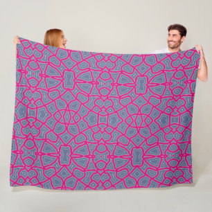 Vivid Abstract Geo-Contour Pattern Fleece Blanket
