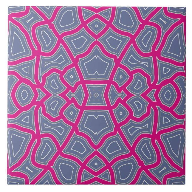 Vivid Abstract Geo-Contour Pattern Tile (Front)
