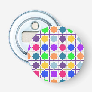 Vivid Abstract Geometric Pattern in Bold Colours Bottle Opener