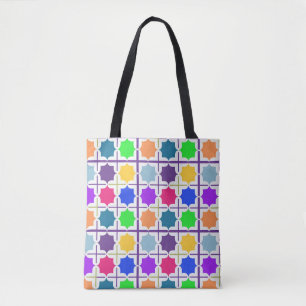 Vivid Abstract Geometric Pattern in Bold Colours Tote Bag