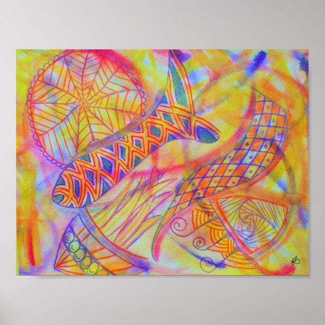 Vivid abstract mixed media poster (Front)