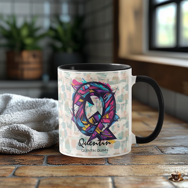 Vivid Abstract Monogram Mug - Q for Quentin  (Creator Uploaded)