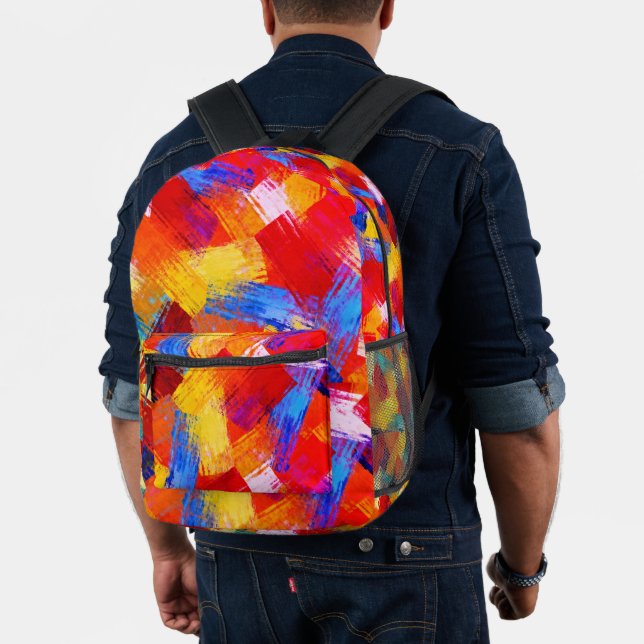 Vivid Abstract Paint Splash Backpack – Colourful  (Insitu (Model))