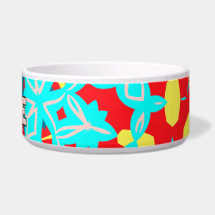 Vivid Abstract Turquoise Red Yellow